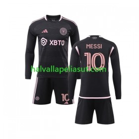 Jalkapallo Pelipaidat/Peliasut Inter Miami Lionel Messi 10 Lasten Vieraspaita 2023-2024 Pitkähihainen